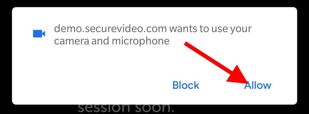 Arrow pointing at "Allow"
